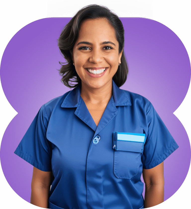 Profesional de limpieza con uniforme de trabajo